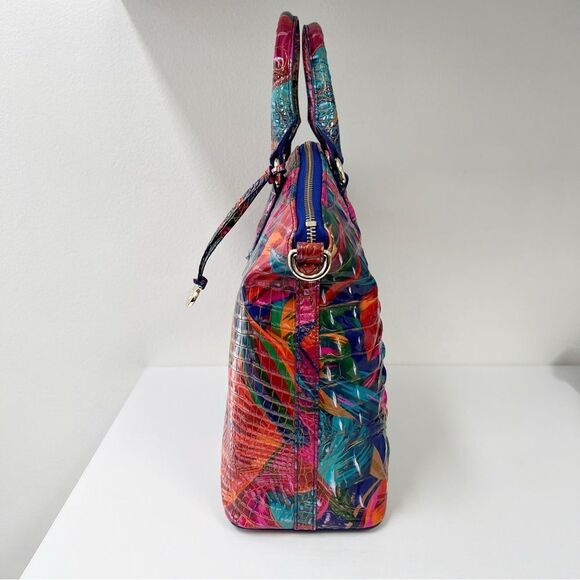 Brahmin Large Duxbury Satchel Lush Melbourne Leather New Tropical - Picture 4 of 6